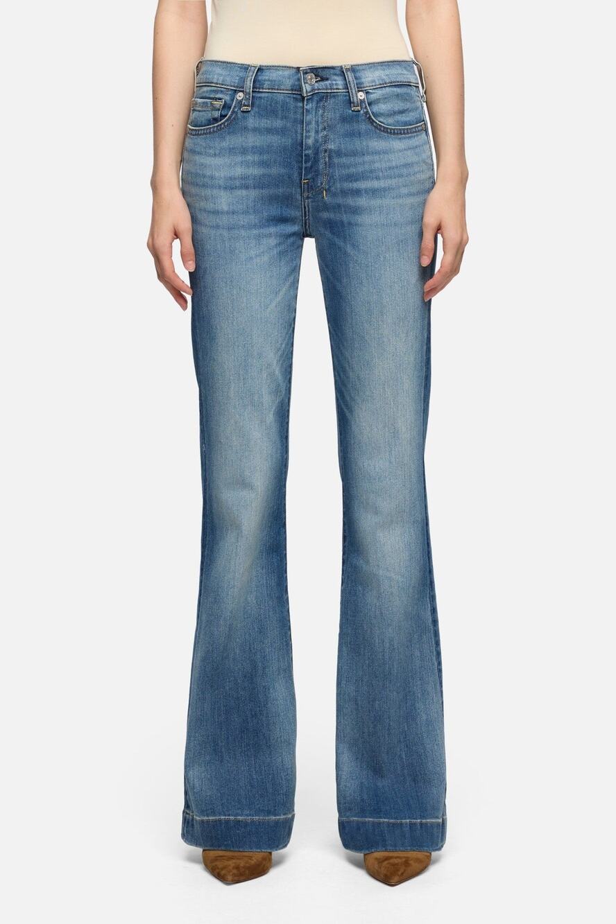 7 For All Mankind Women's Dojo Trouser Jeans Denim Mid-Rise Blue Size 29 NWT